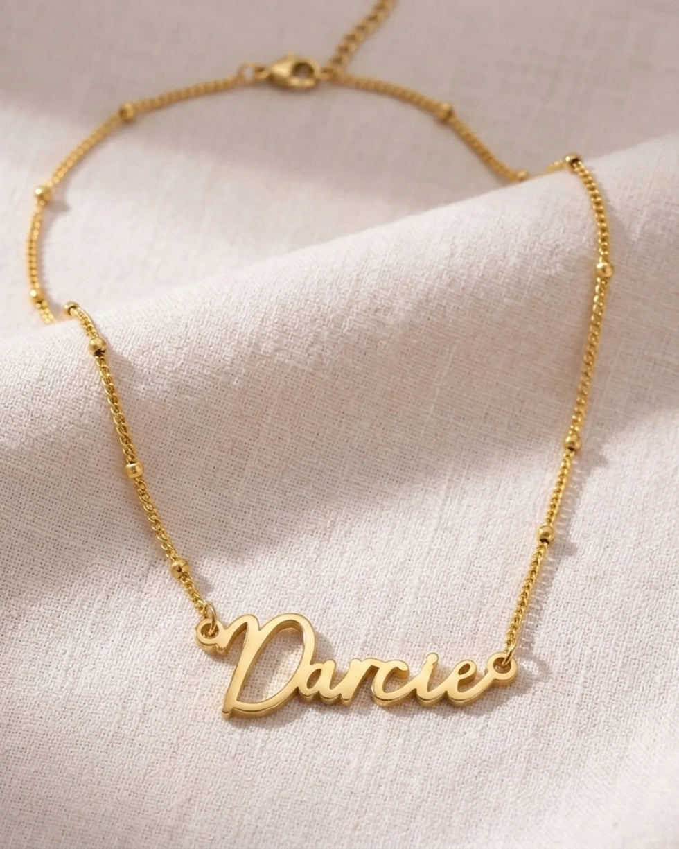 Darcie Name Necklace | 18ct Gold, Silver & Vermeil | Ready to Ship