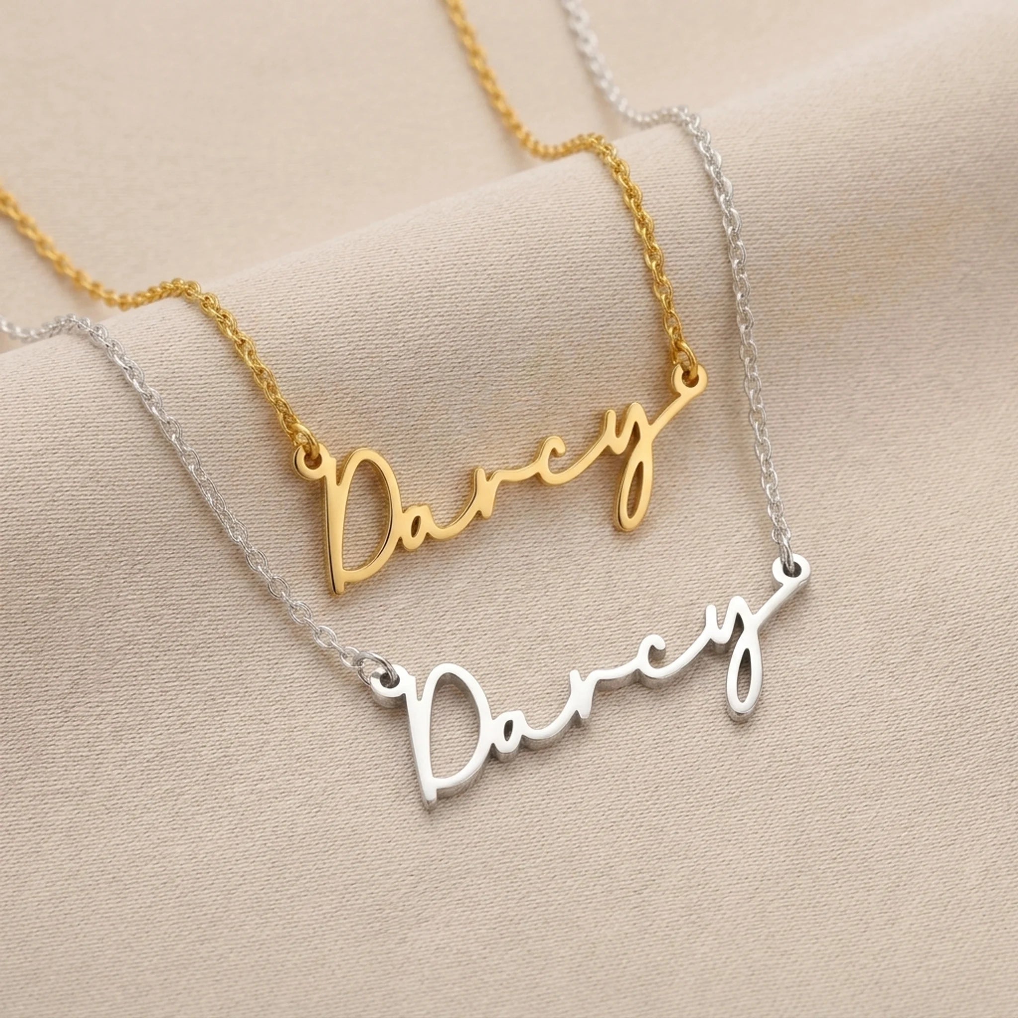 Darcy Name Necklace | 18ct Gold, Silver & Vermeil | Ready to Ship