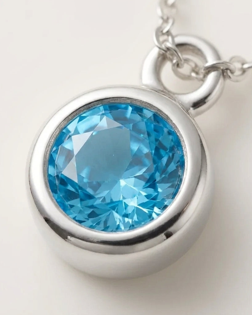 December Birthstone Bracelet | Blue Zircon, Gold & Silver