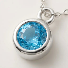 December Birthstone Bracelet | Blue Zircon, Gold & Silver