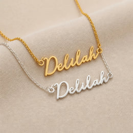 Delilah Name Necklace | 18ct Gold, Silver & Vermeil | Ready to Ship