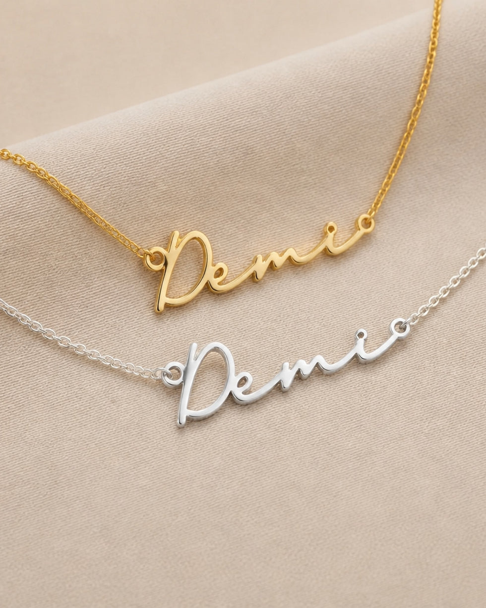 Demi Name Necklace | 18ct Gold, Silver & Vermeil | Ready to Ship