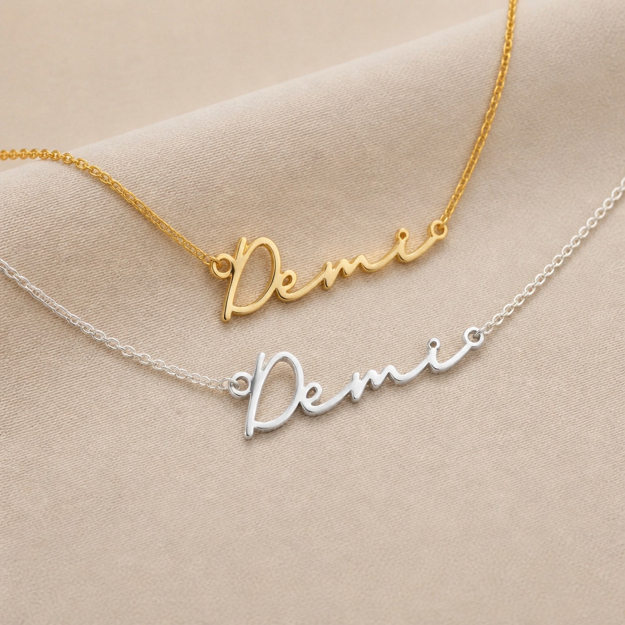 Demi Name Necklace | 18ct Gold, Silver & Vermeil | Ready to Ship