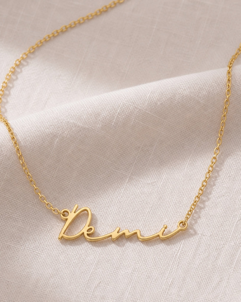 Demi Name Necklace | 18ct Gold, Silver & Vermeil | Ready to Ship