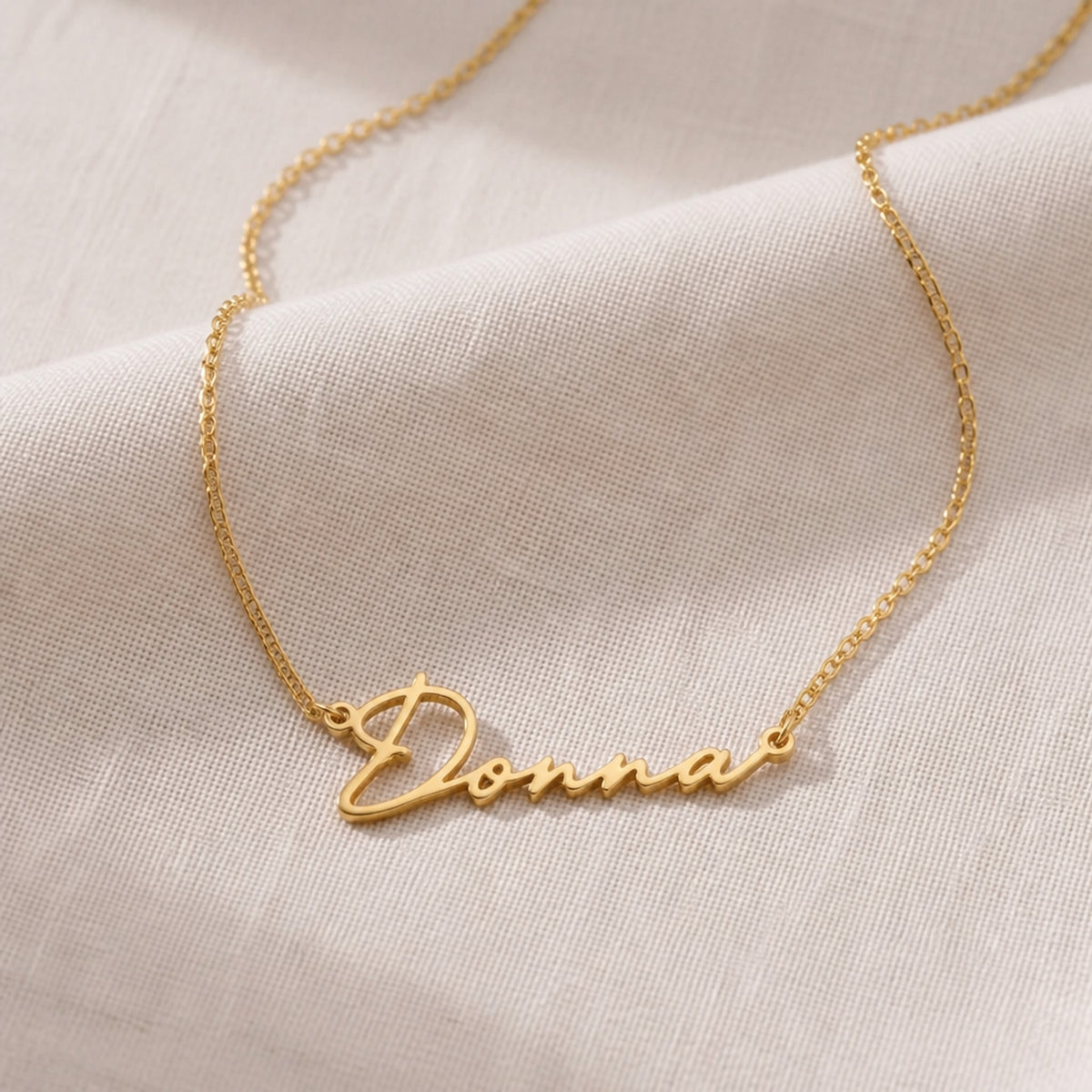 Donna Name Necklace | 18ct Gold, Silver & Vermeil | Ready to Ship