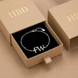Initials Bracelet in 18K Gold or Sterling Silver in 3 Bracelet Styles