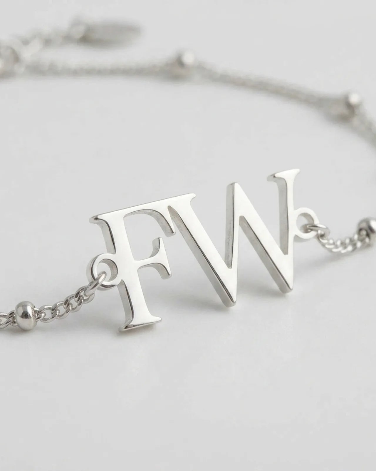 Initials Bracelet in 18K Gold or Sterling Silver in 3 Bracelet Styles