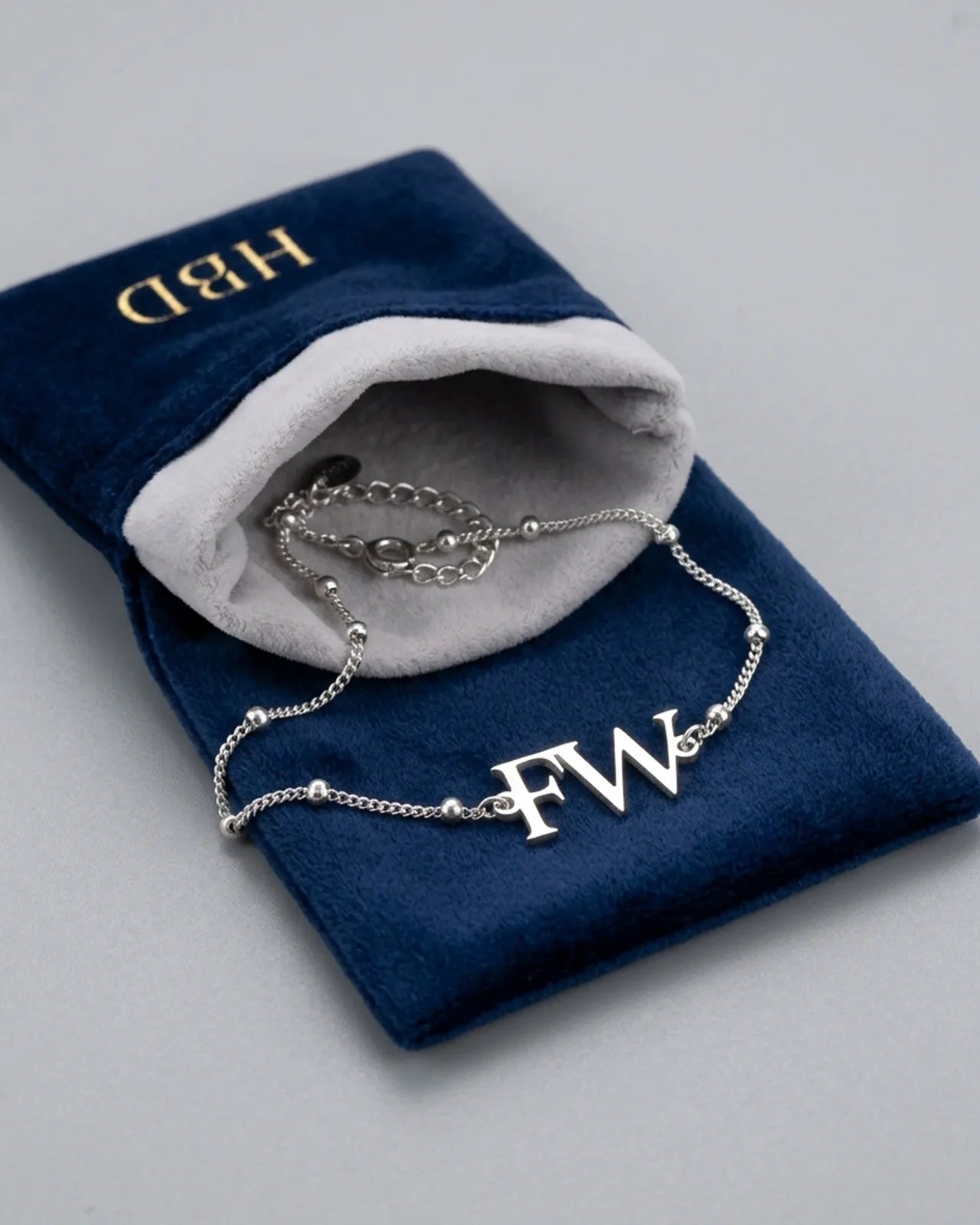 Initials Bracelet in 18K Gold or Sterling Silver in 3 Bracelet Styles