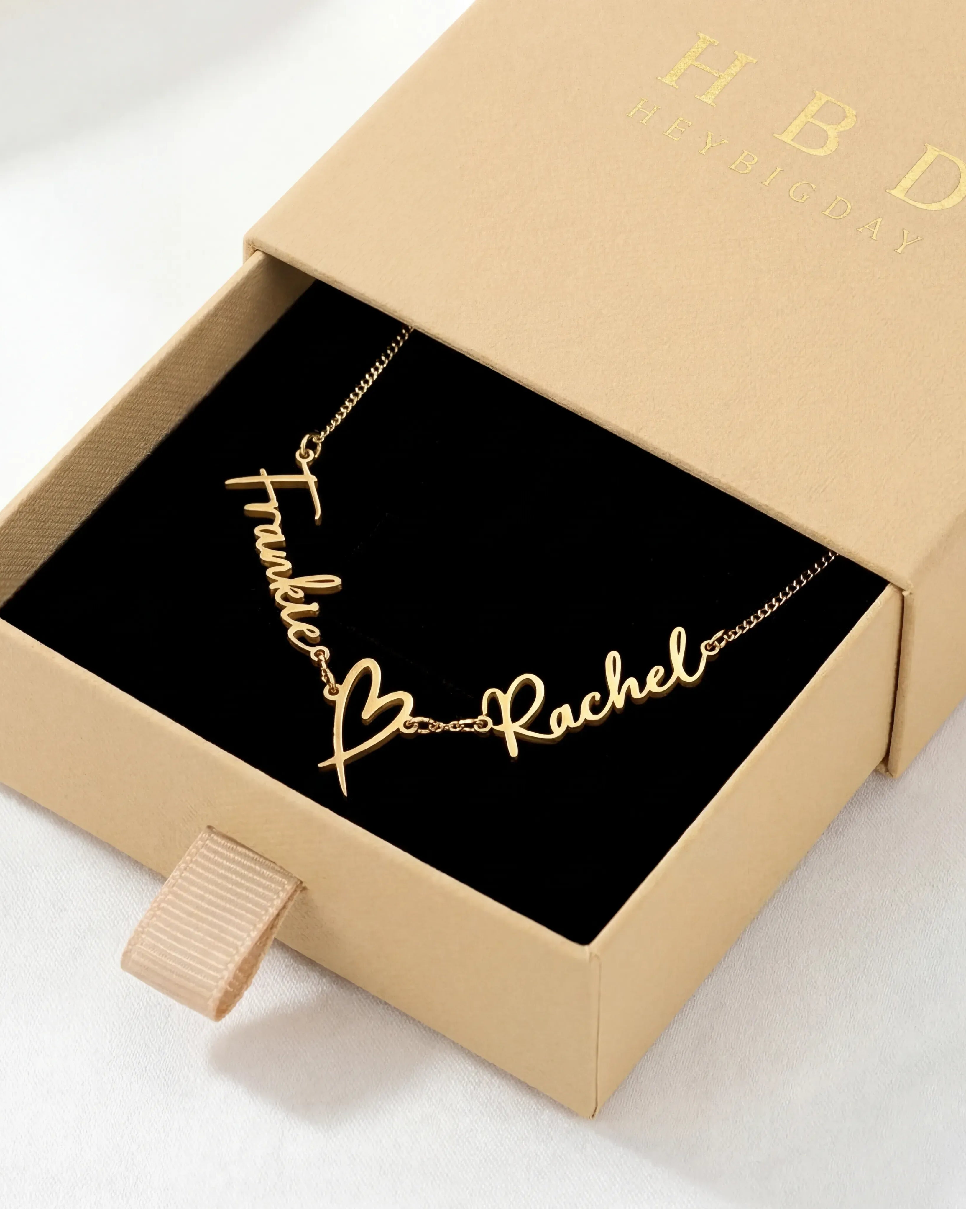 Personalised Double Name Heart Necklace | HBD Jewellery