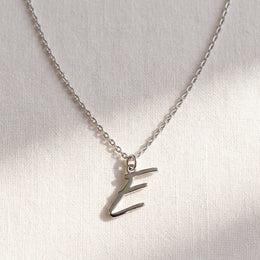 E Necklace | Initial & Letter E Pendant, Gold & Silver
