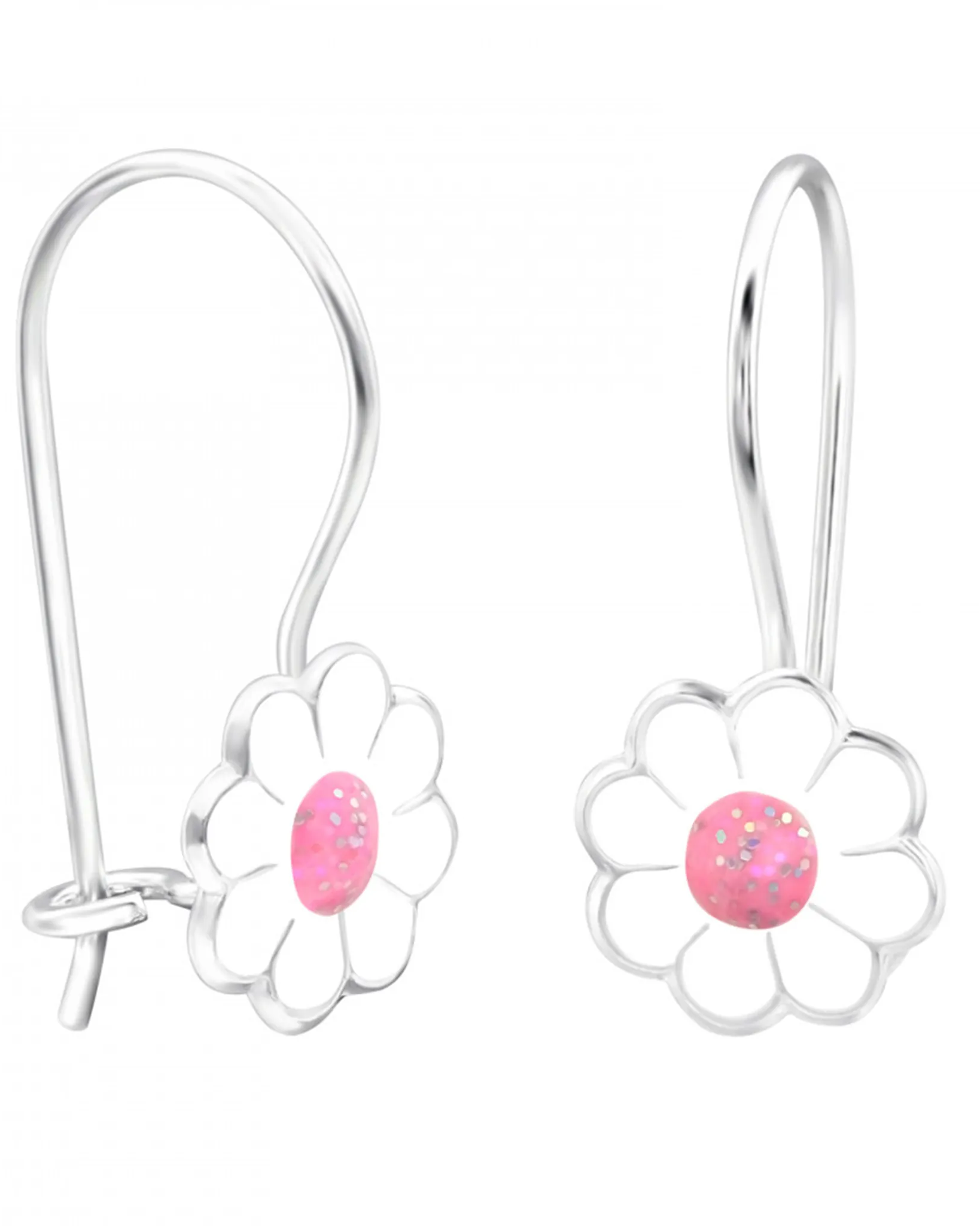 Earrings Kids Pink Centred Daisy Drop Earrings HBD Kids Pink Centred Daisy Drop Earrings