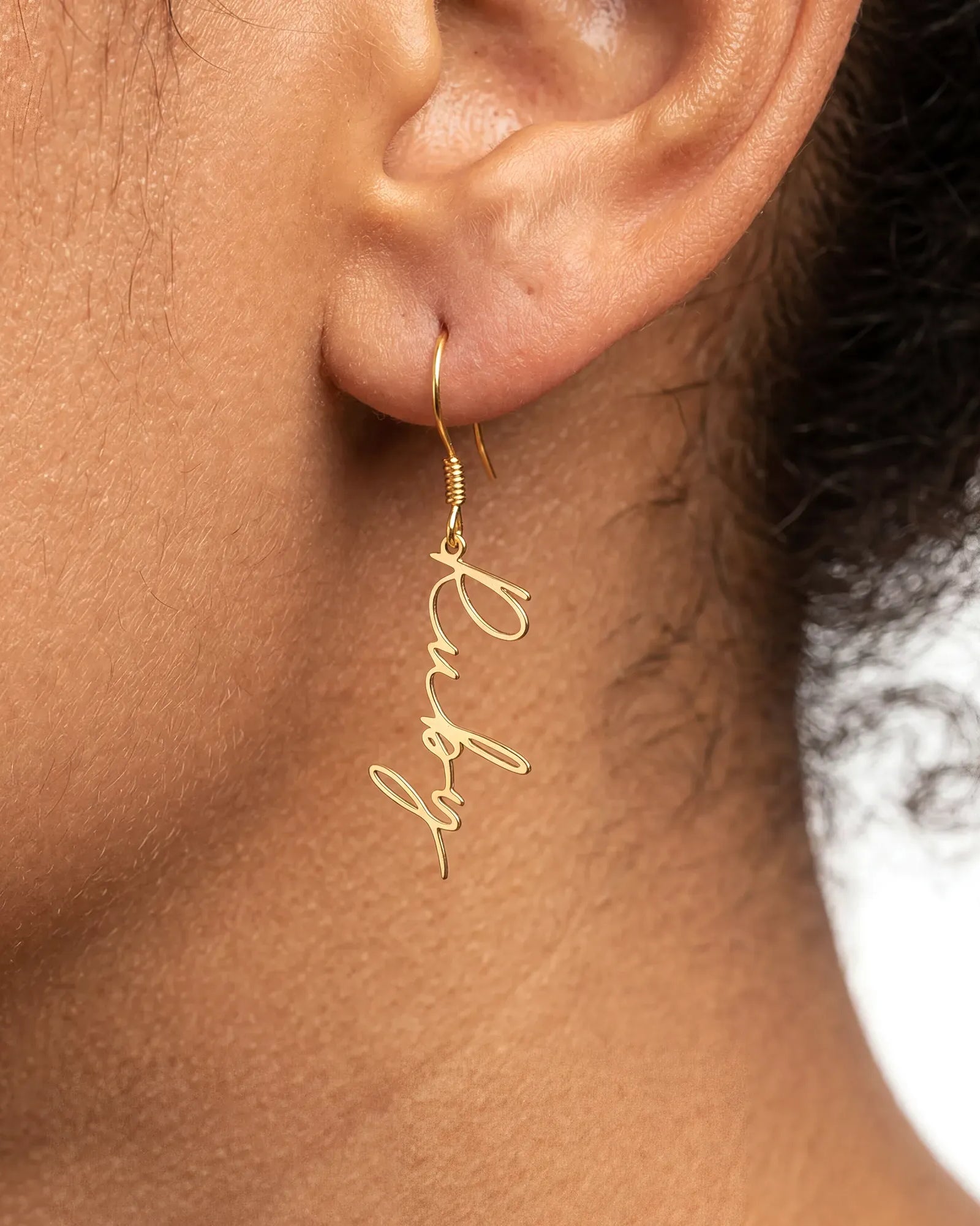 Earrings Personalised Name Earrings HBD Personalised Name or Custom Word Earrings in Gold & Silver