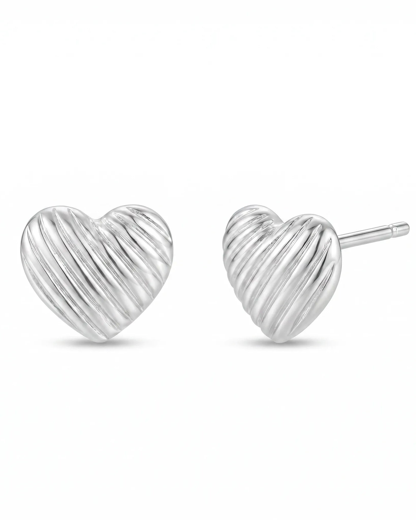 Earrings Ribbed Heart Earrings HBD Ribbed Heart Earrings