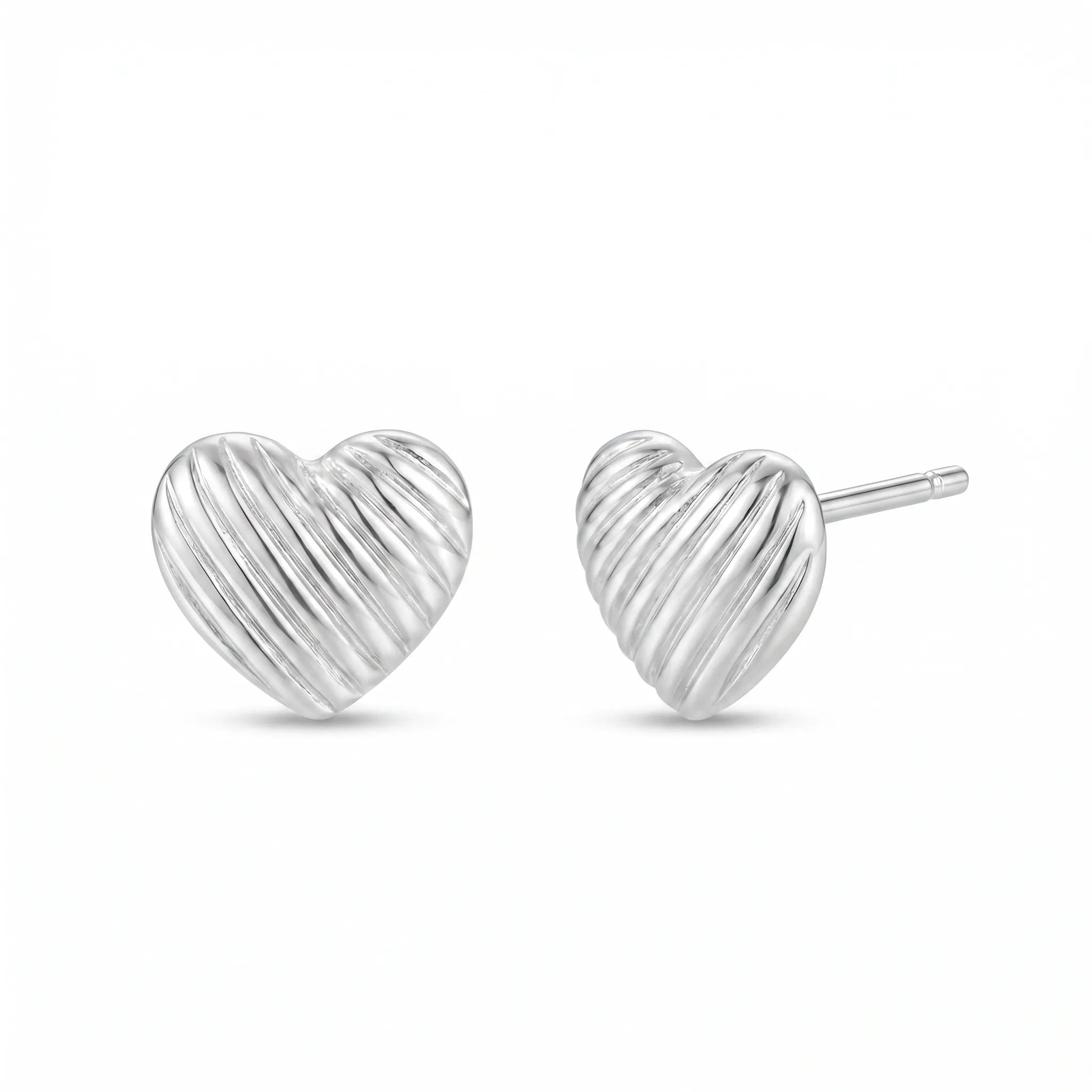 Earrings Ribbed Heart Earrings HBD Ribbed Heart Earrings