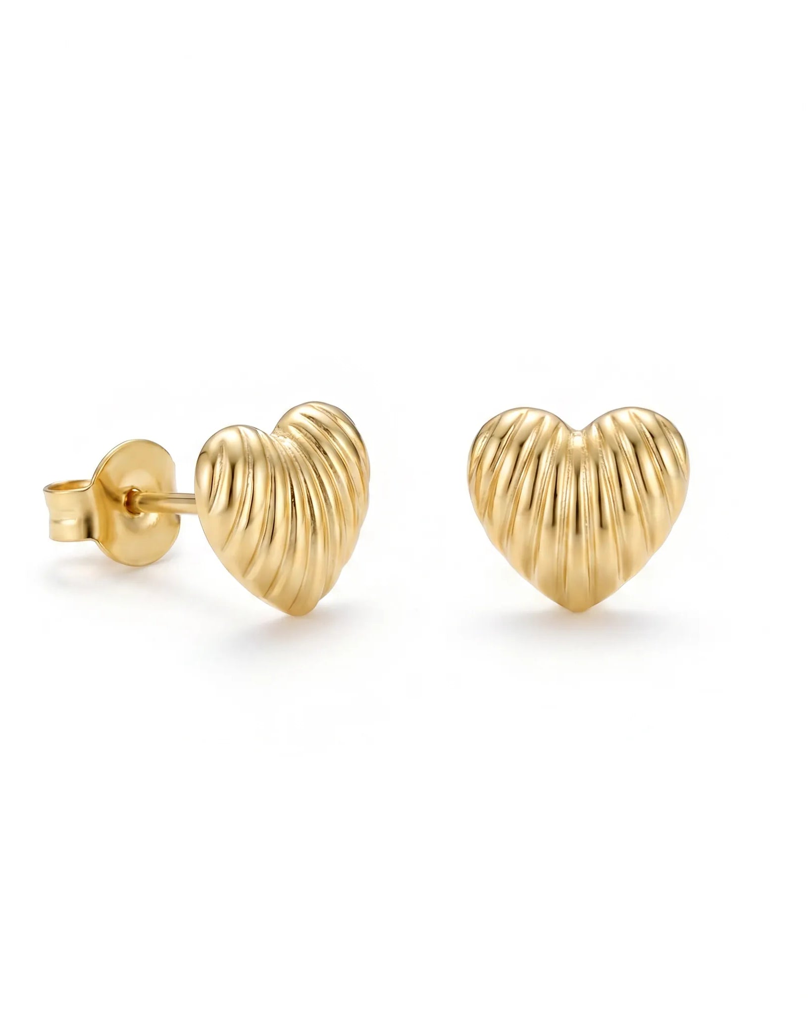 Earrings Ribbed Heart Earrings HBD Ribbed Heart Earrings