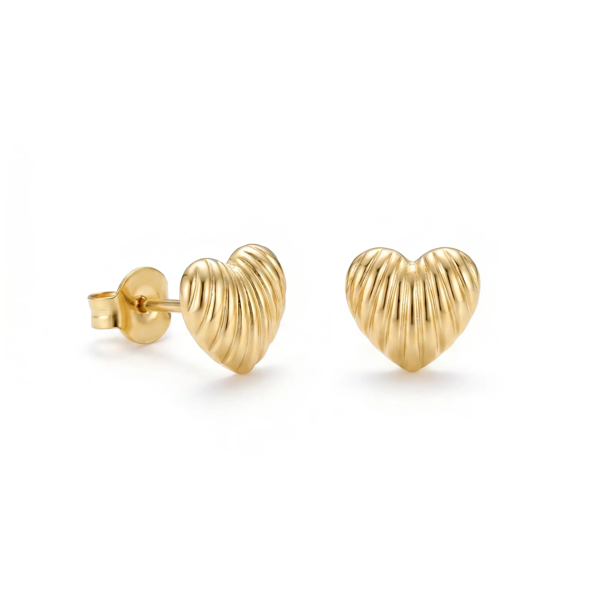 Earrings Ribbed Heart Earrings HBD Ribbed Heart Earrings