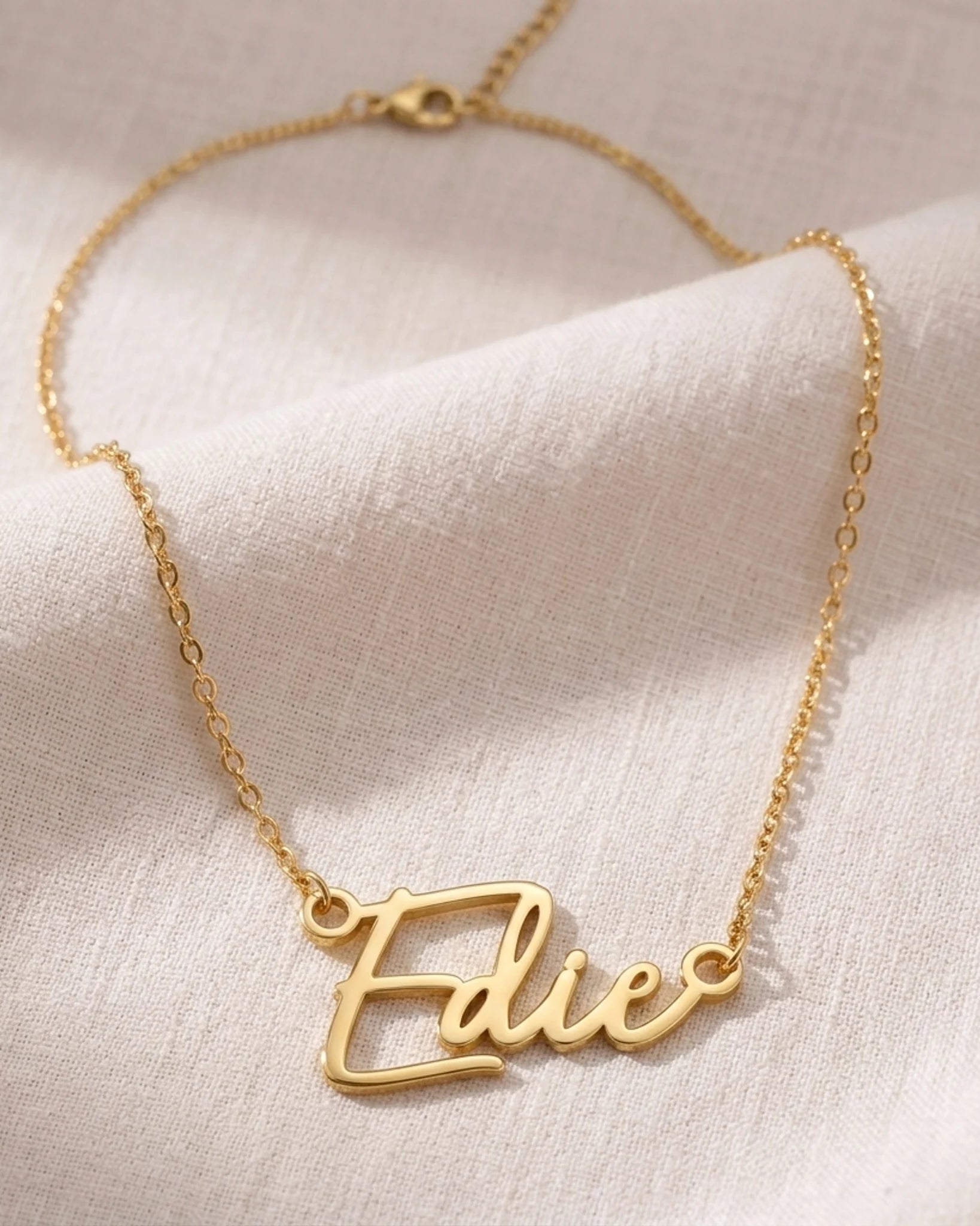 Edie Name Necklace | 18ct Gold, Silver & Vermeil | Ready to Ship