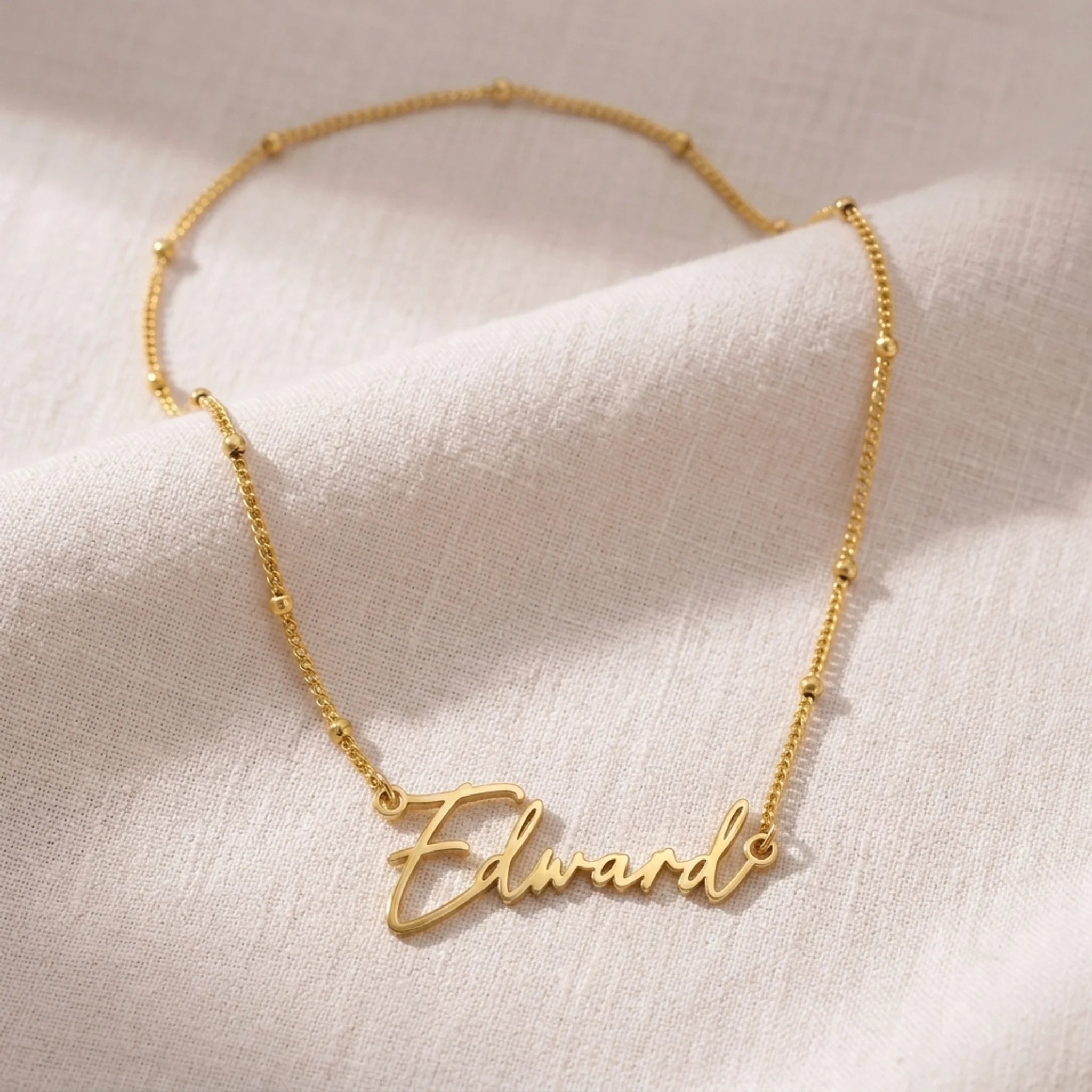 Edward Name Necklace | 18ct Gold, Silver & Vermeil | Ready to Ship