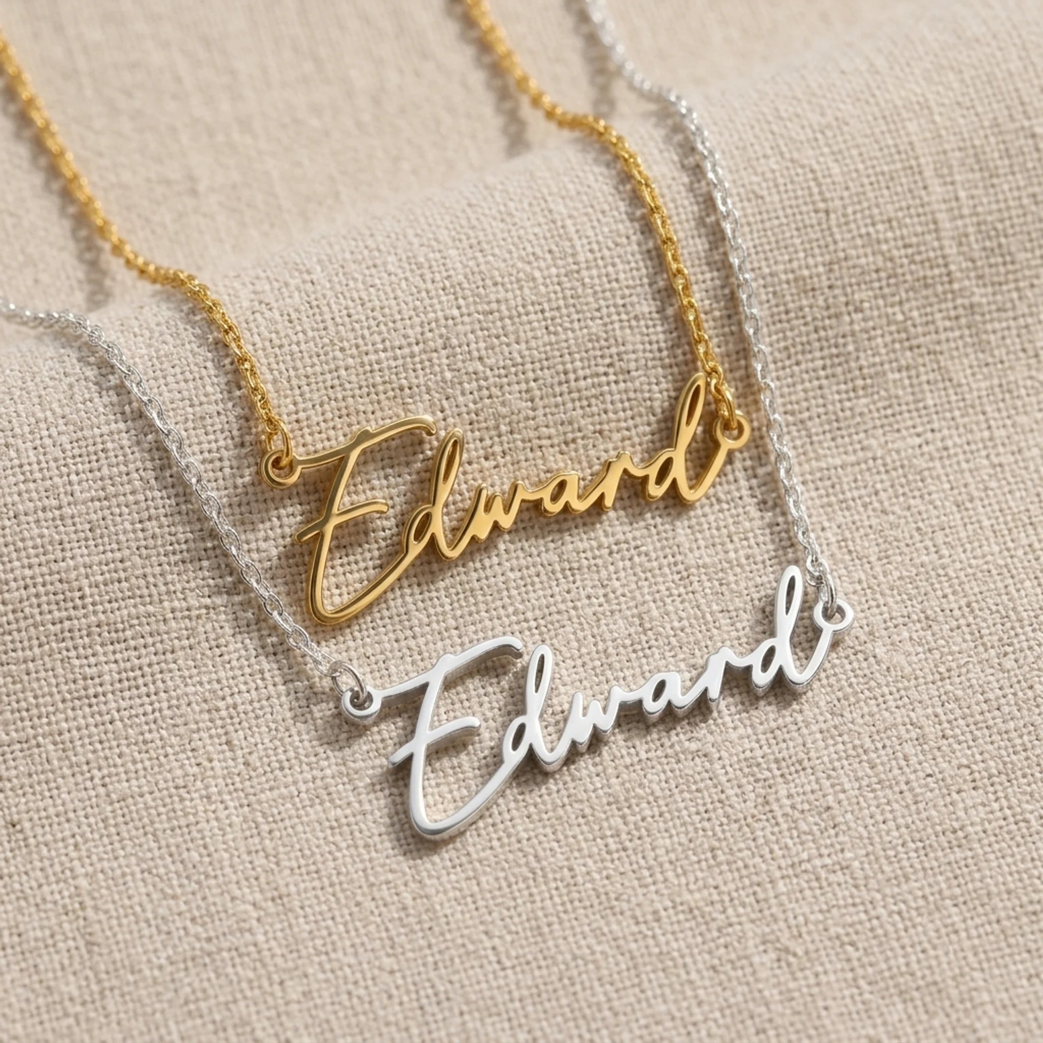 Edward Name Necklace | 18ct Gold, Silver & Vermeil | Ready to Ship