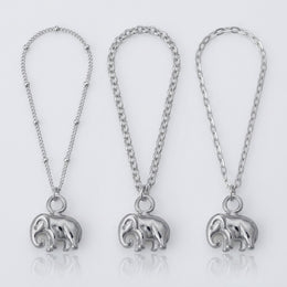 Elephant Charm Necklace & Bracelet