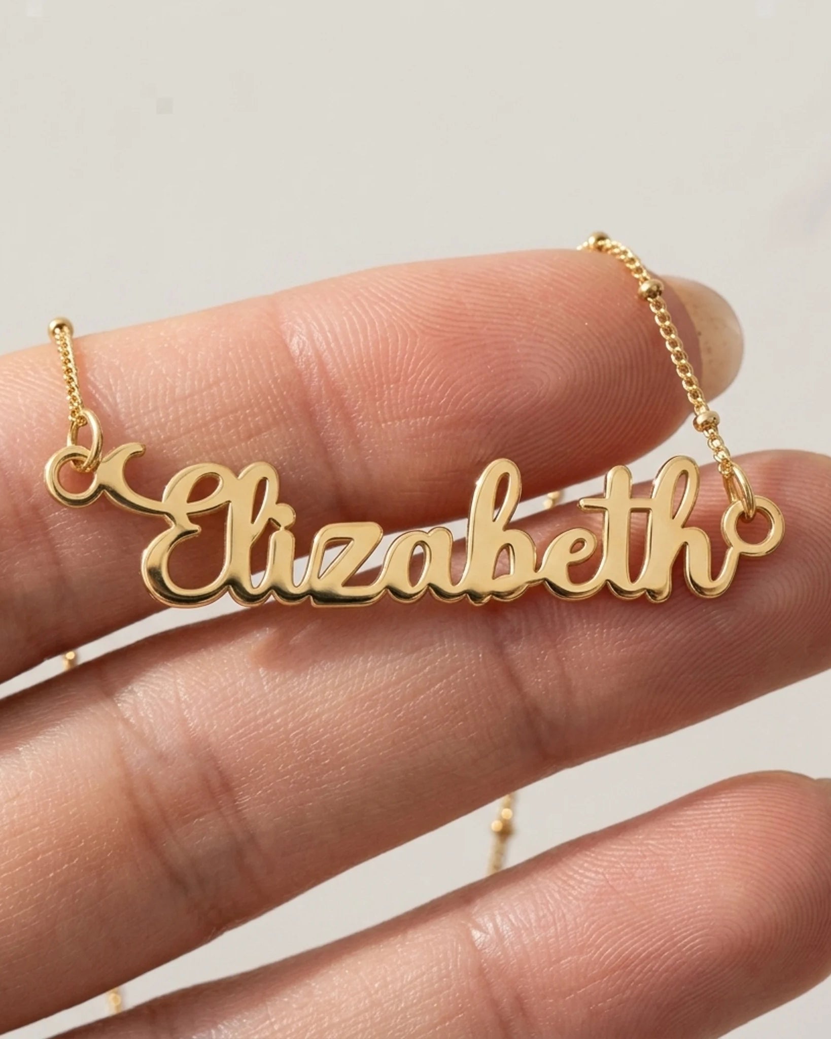 Elizabeth Name Necklace | 18ct Gold, Silver & Vermeil | Ready to Ship