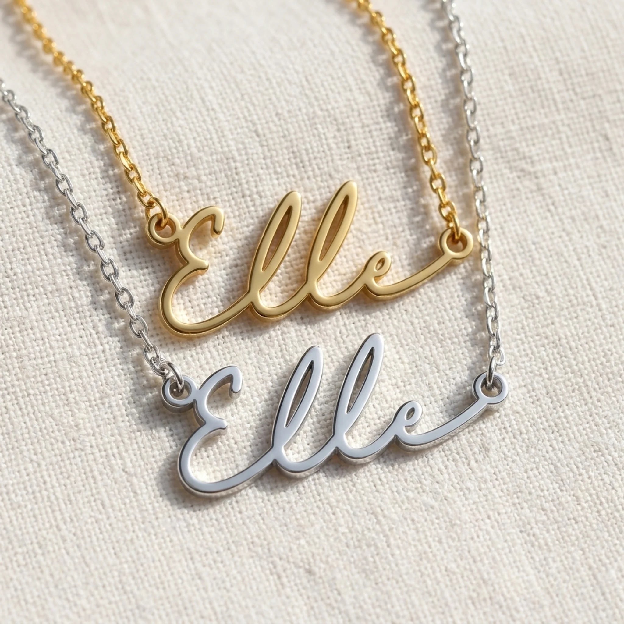 Elle Name Necklace | 18ct Gold, Silver & Vermeil | Ready to Ship