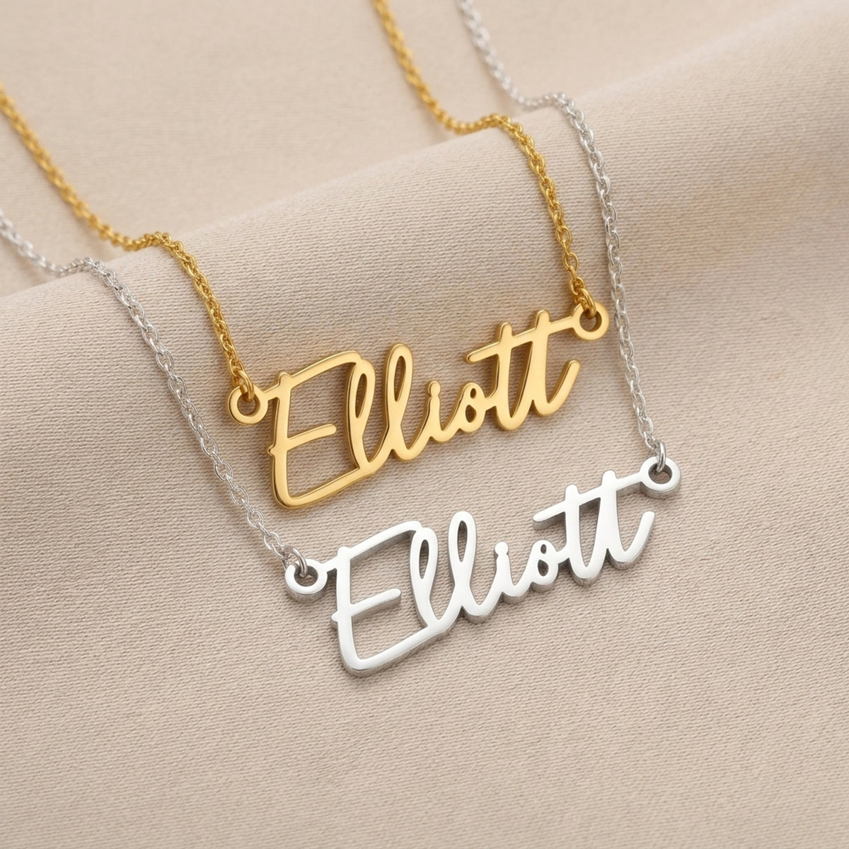 Elliott Name Necklace | 18ct Gold, Silver & Vermeil | Ready to Ship