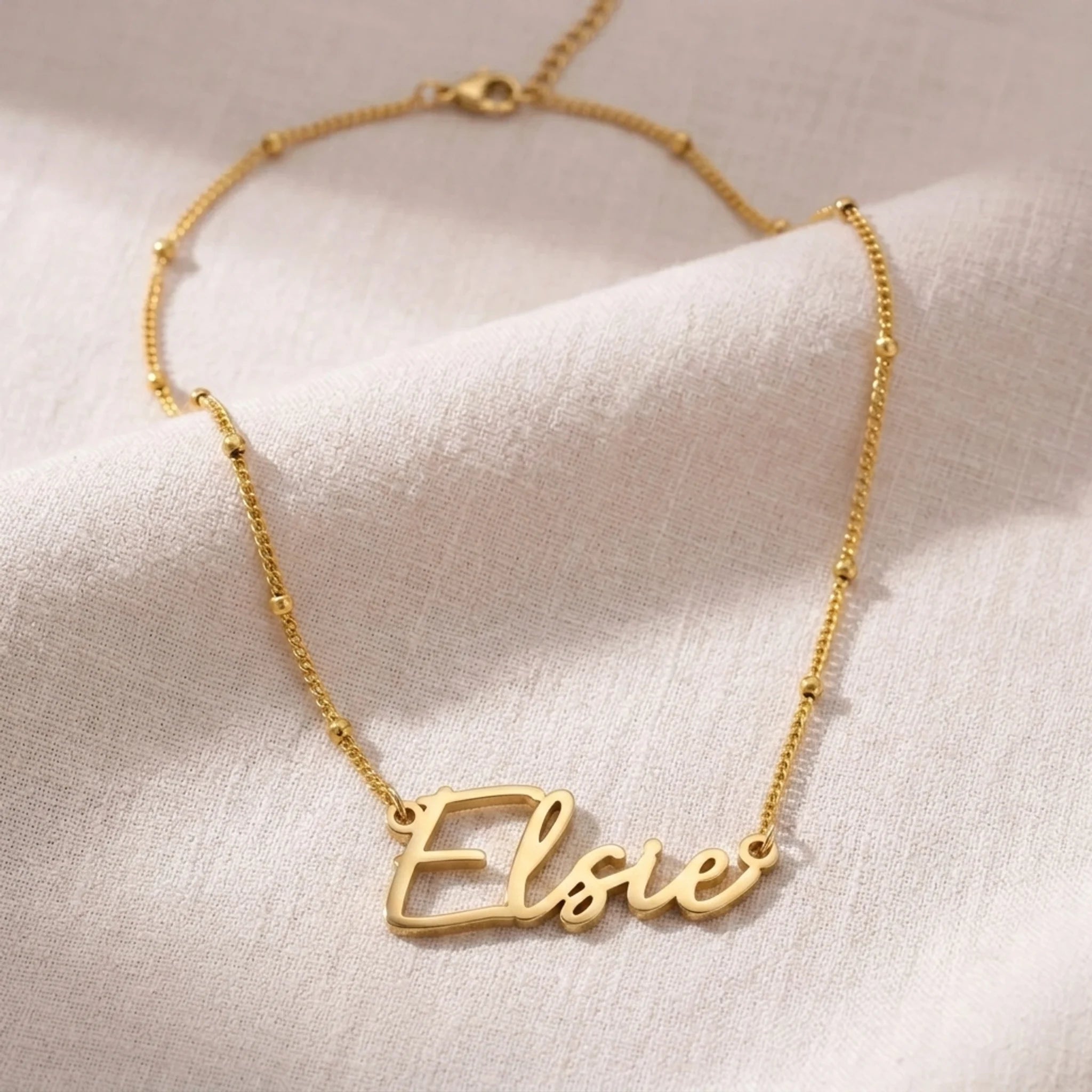 Elsie Name Necklace | 18ct Gold, Silver & Vermeil | Ready to Ship