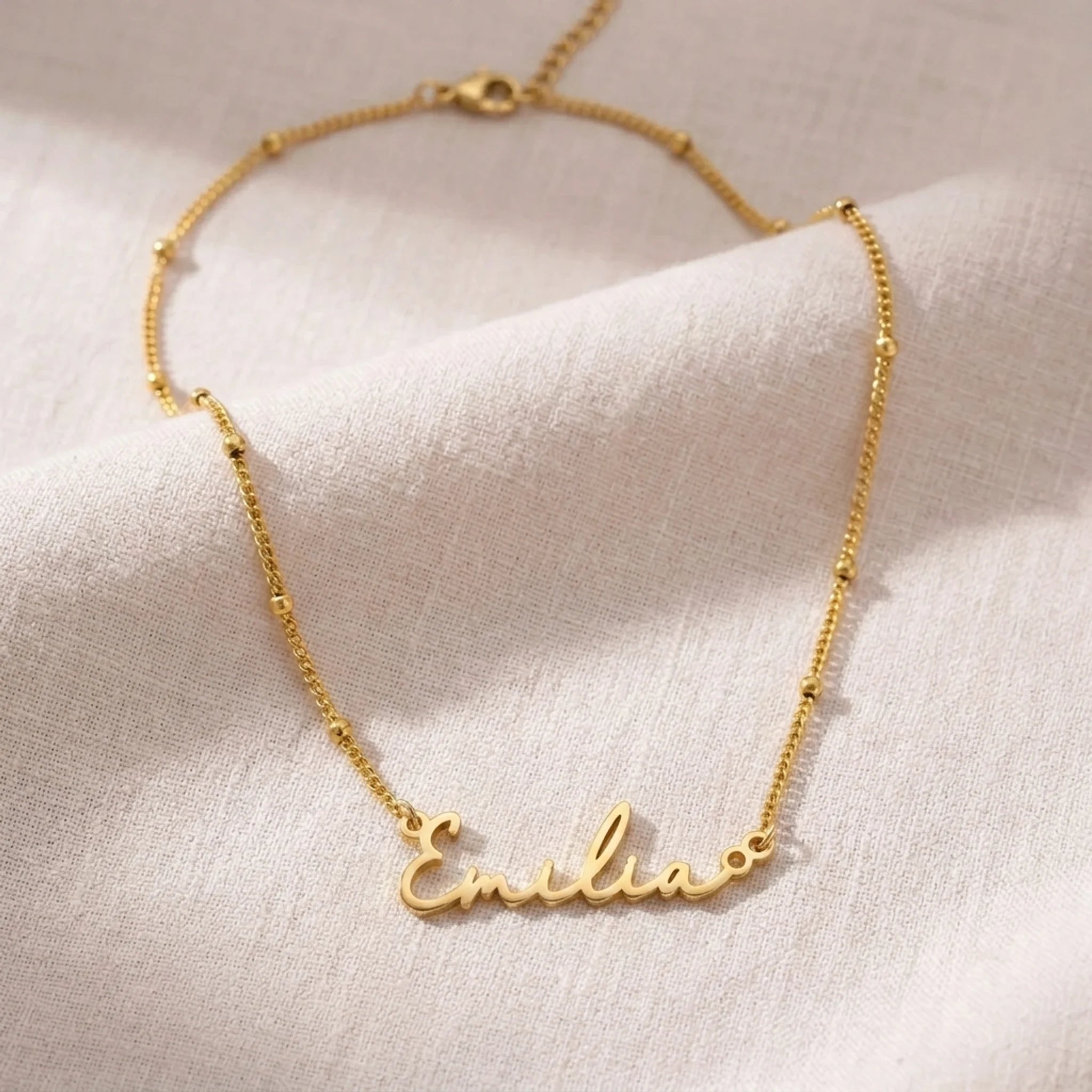 Emilia Name Necklace | 18ct Gold, Silver & Vermeil | Ready to Ship