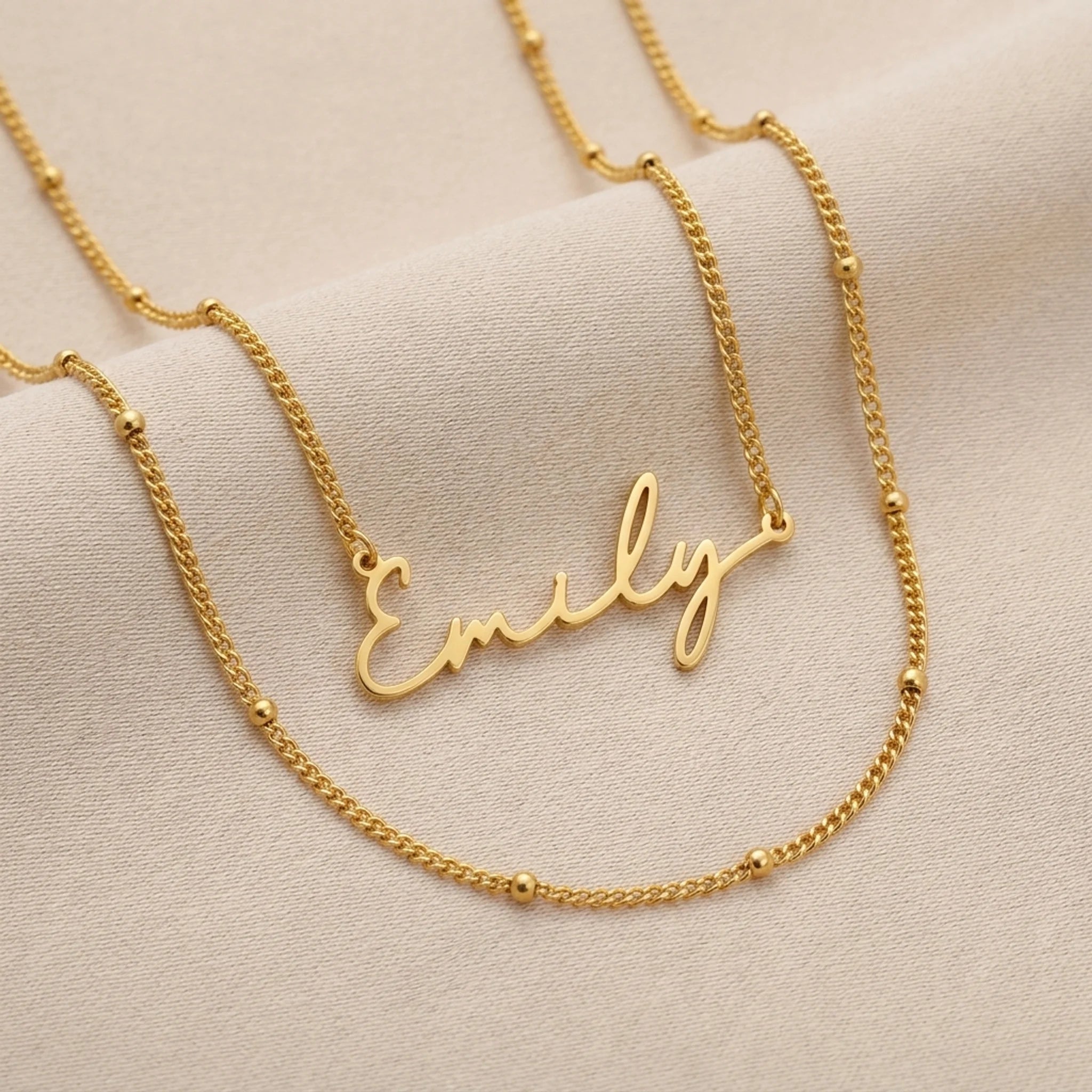 Emily Name Necklace | 18ct Gold, Silver & Vermeil | Ready to Ship