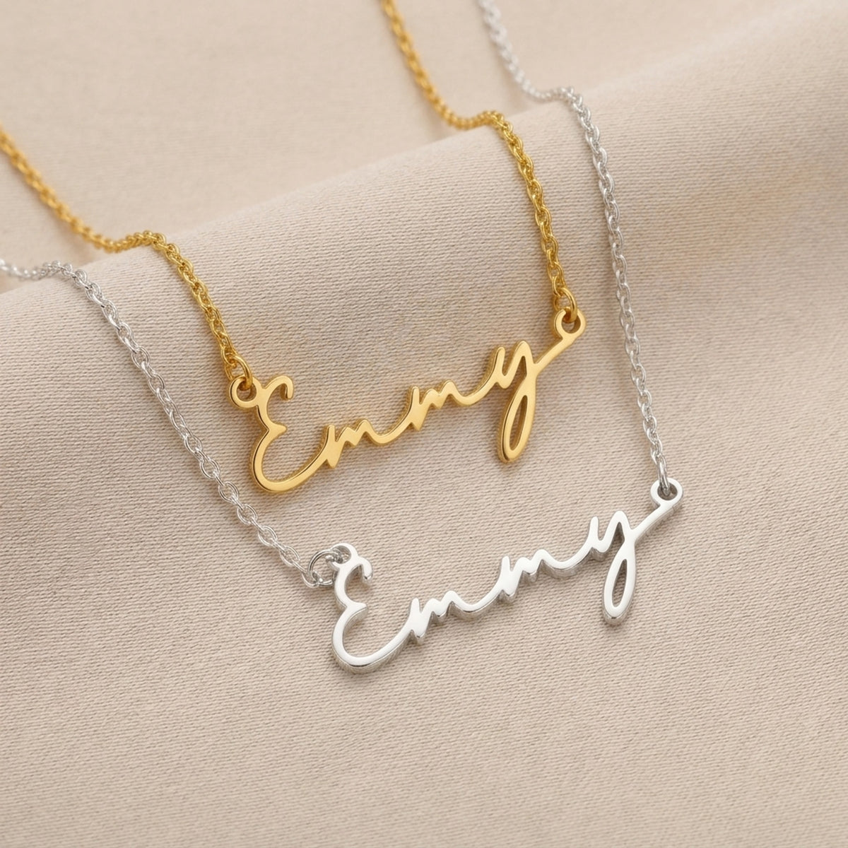 Emmy Name Necklace | 18ct Gold, Silver & Vermeil | Ready to Ship
