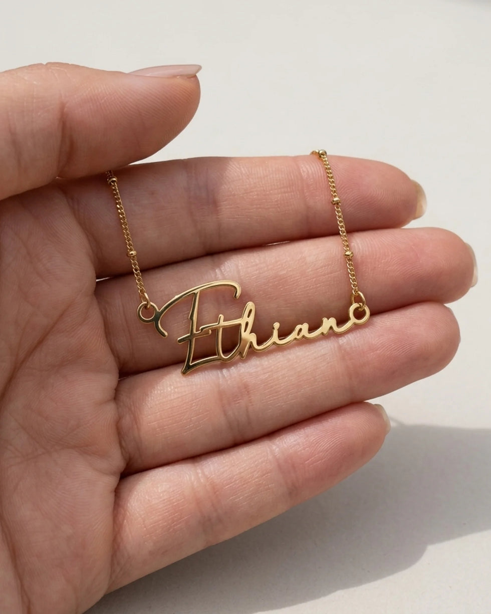 Ethan Name Necklace | 18ct Gold, Silver & Vermeil | Ready to Ship