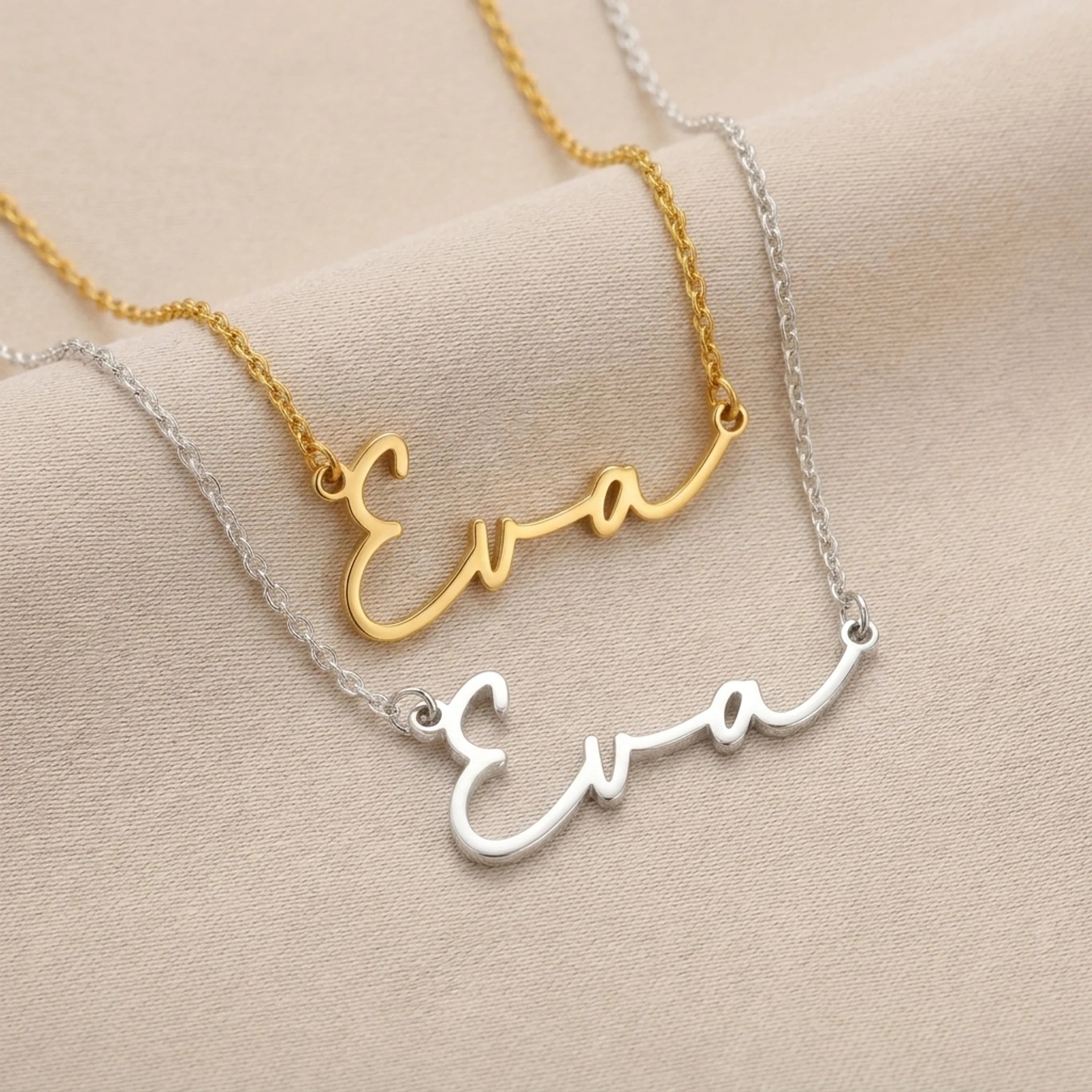 Eva Name Necklace | 18ct Gold, Silver & Vermeil | Ready to Ship