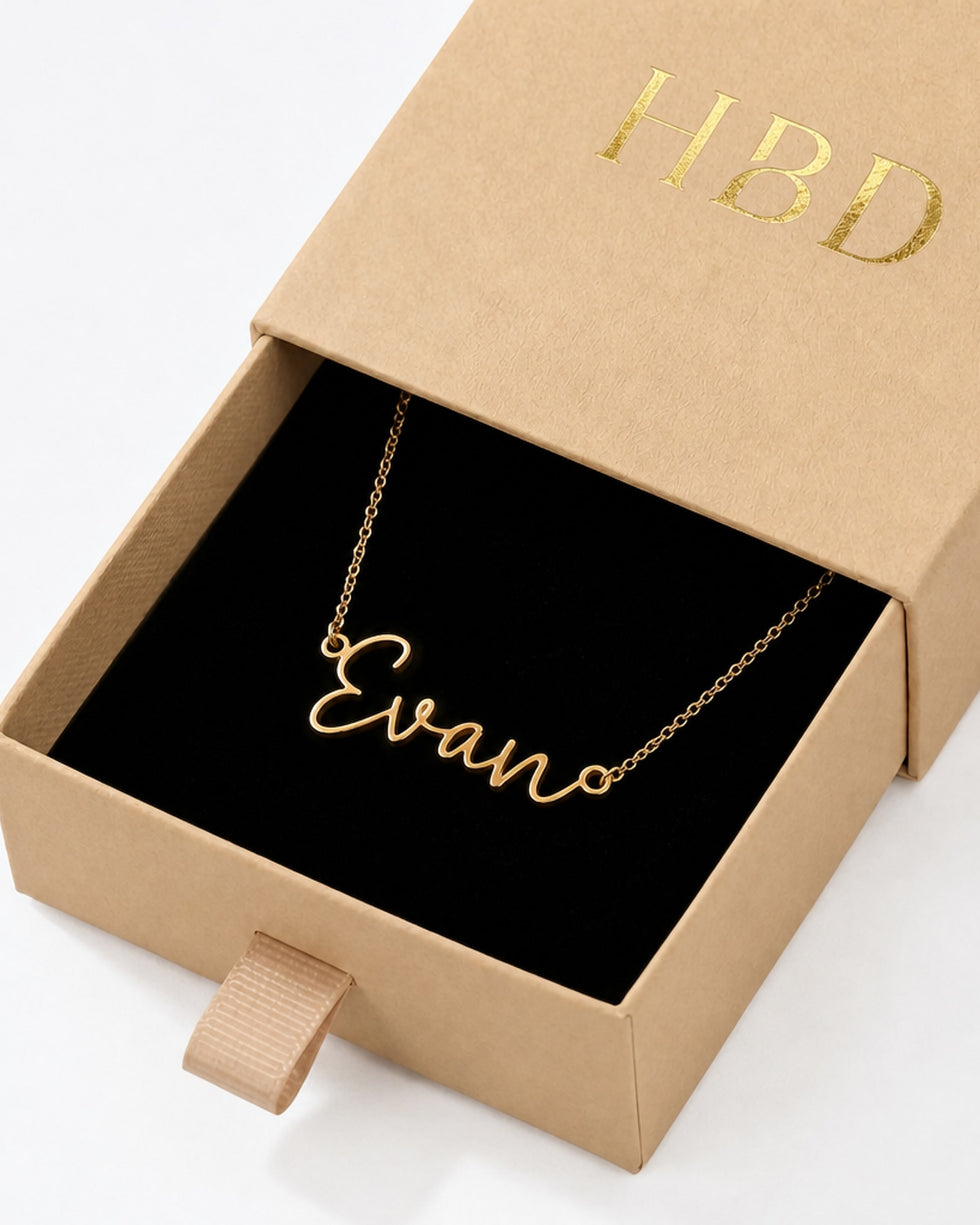 Evan Name Necklace | 18ct Gold, Silver & Vermeil | Ready to Ship