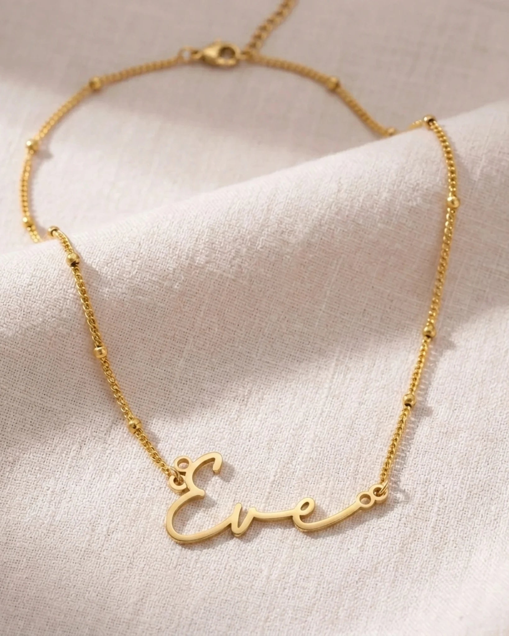 Eve Name Necklace | 18ct Gold, Silver & Vermeil | Ready to Ship