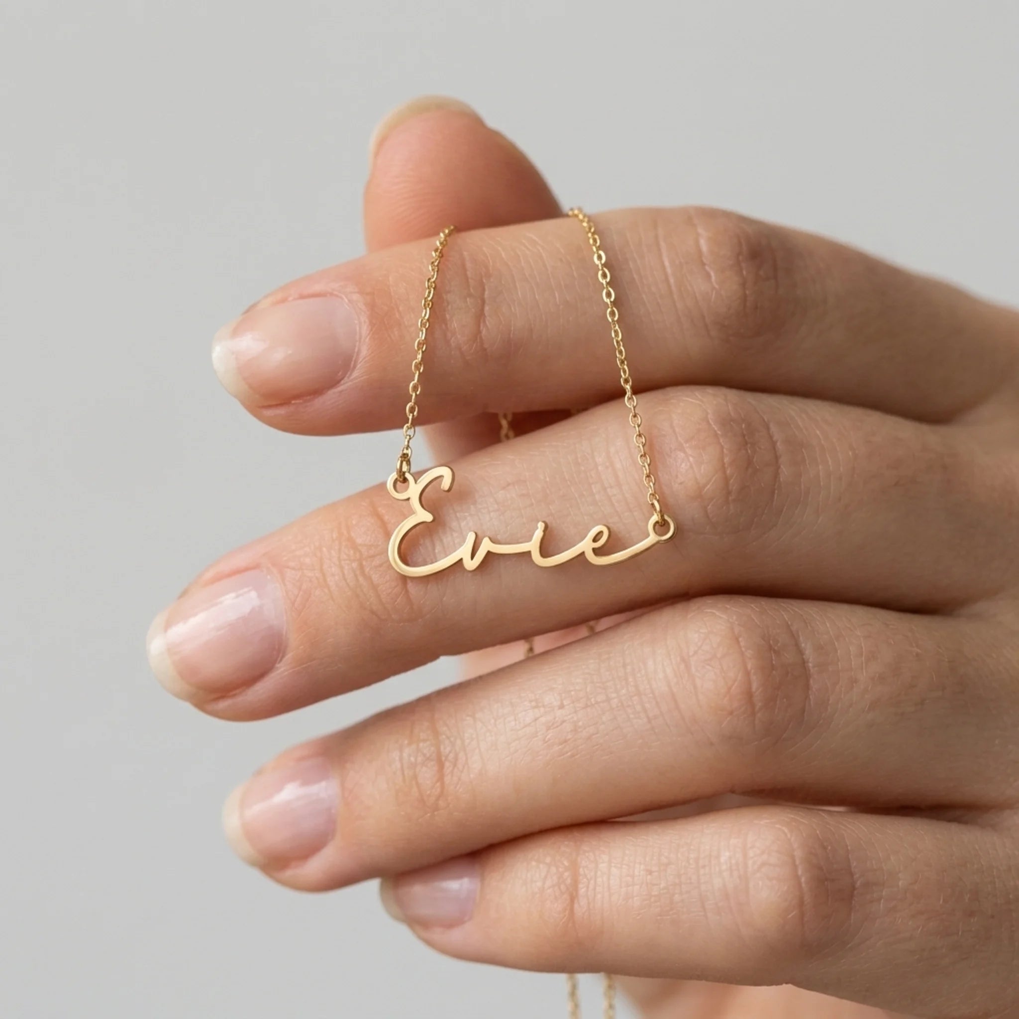 Evie Name Necklace | 18ct Gold, Silver & Vermeil | Ready to Ship