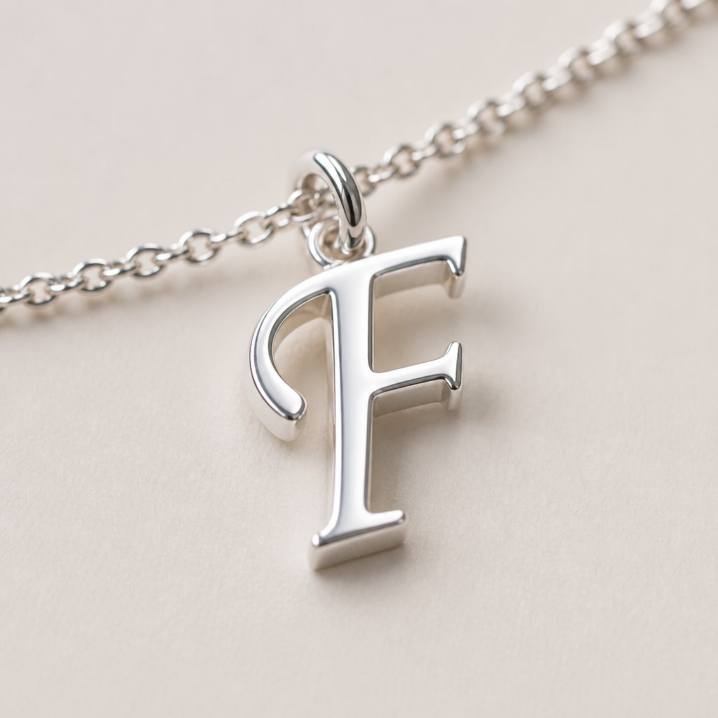 F Bracelet | Initial & Letter F Charm, Gold & Silver