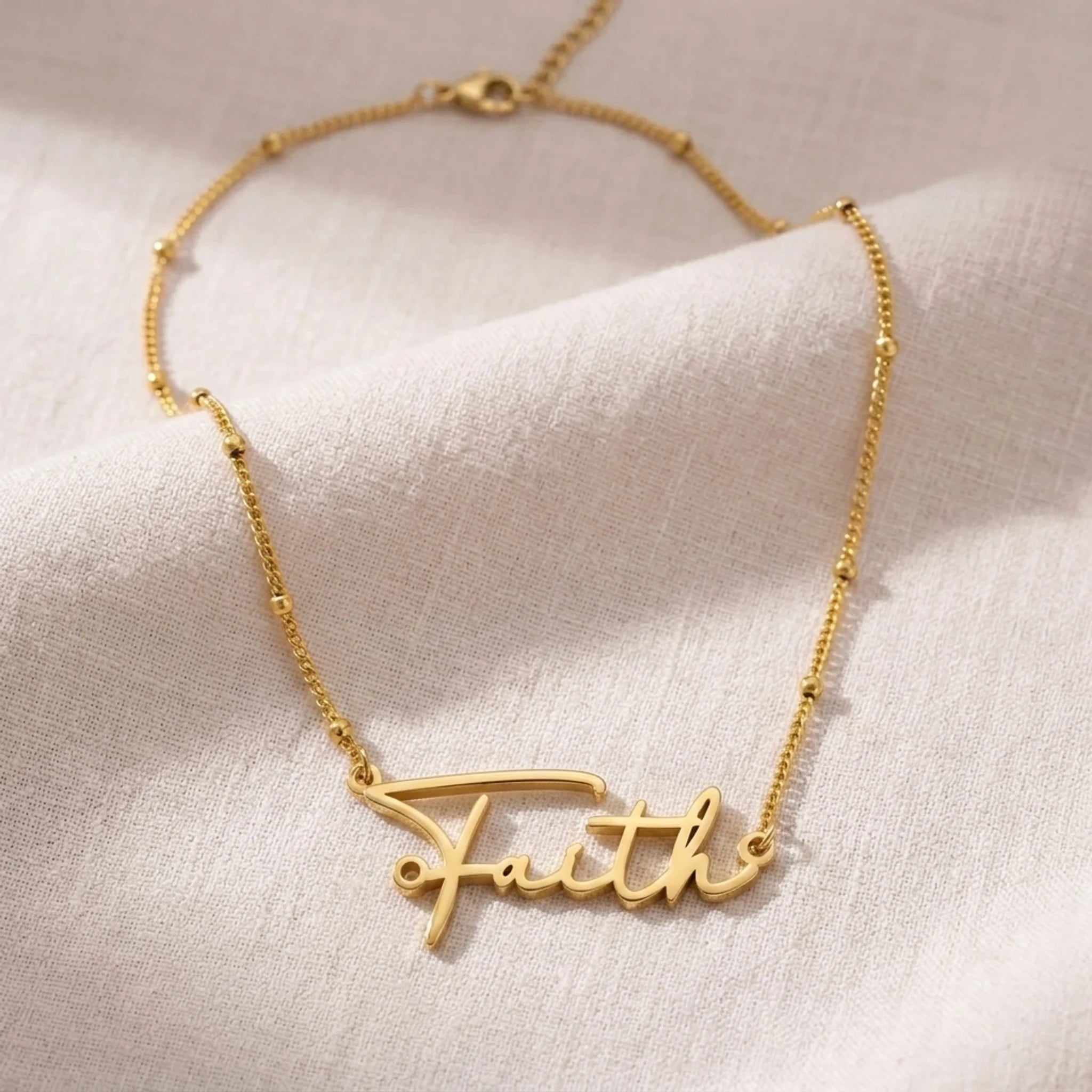 Faith Name Necklace | 18ct Gold, Silver & Vermeil | Ready to Ship