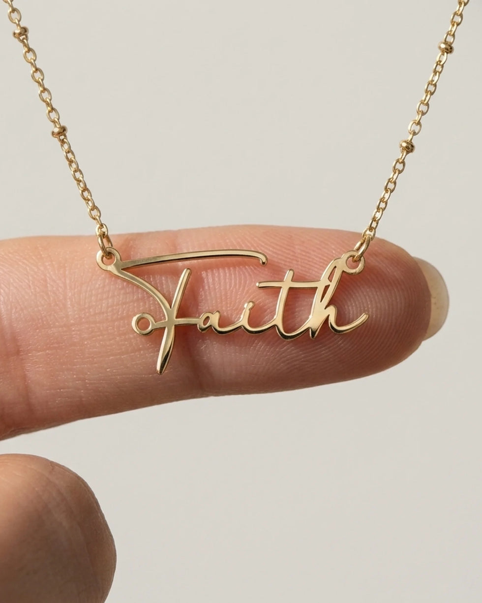 Faith Name Necklace | 18ct Gold, Silver & Vermeil | Ready to Ship