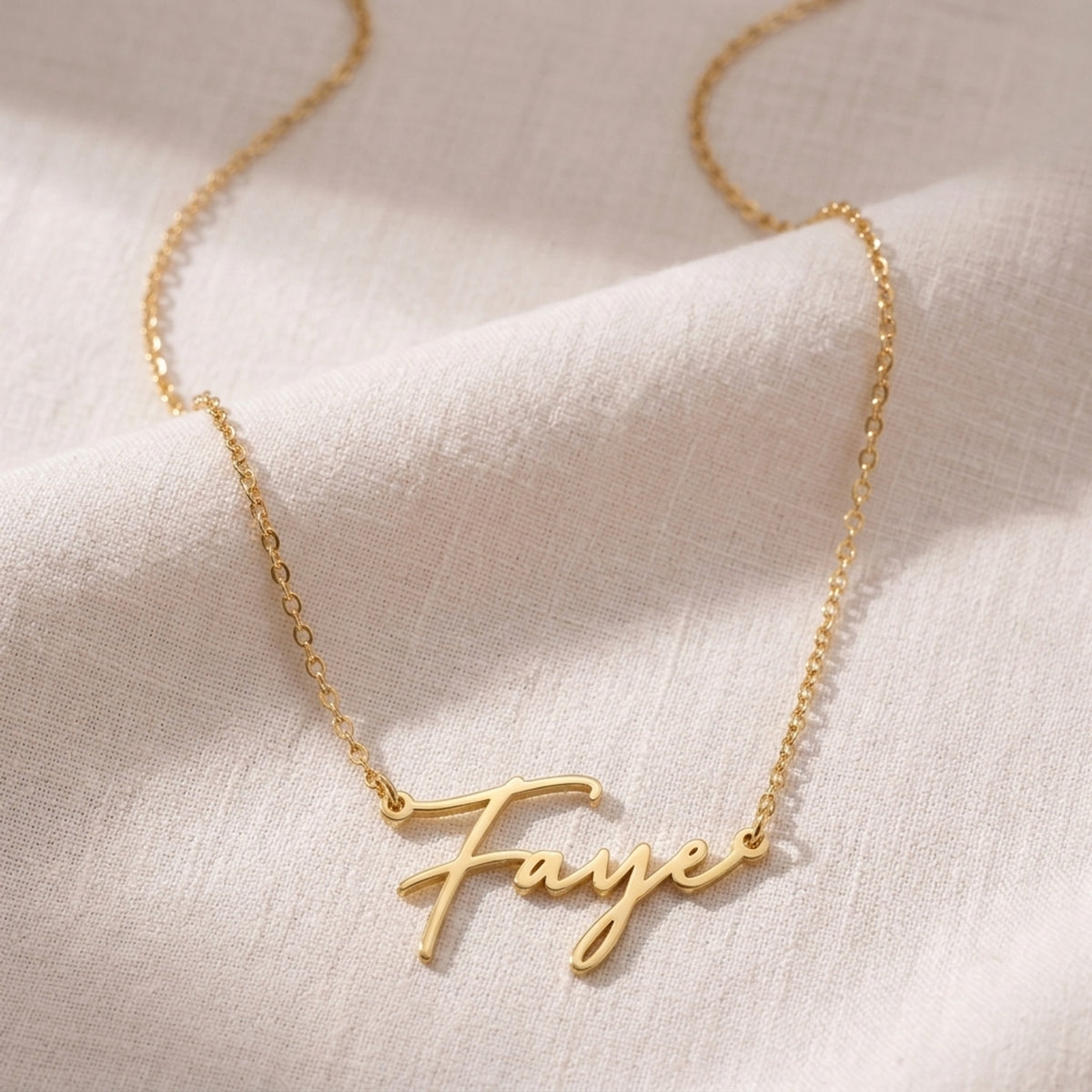 Faye Name Necklace | 18ct Gold, Silver & Vermeil | Ready to Ship