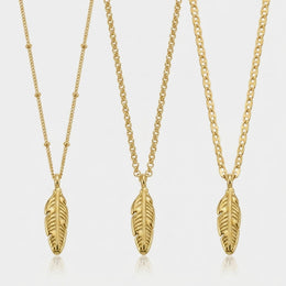 Feather Charm Necklace & Bracelet