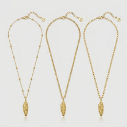 Feather Charm Necklace & Bracelet