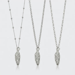 Feather Charm Necklace & Bracelet