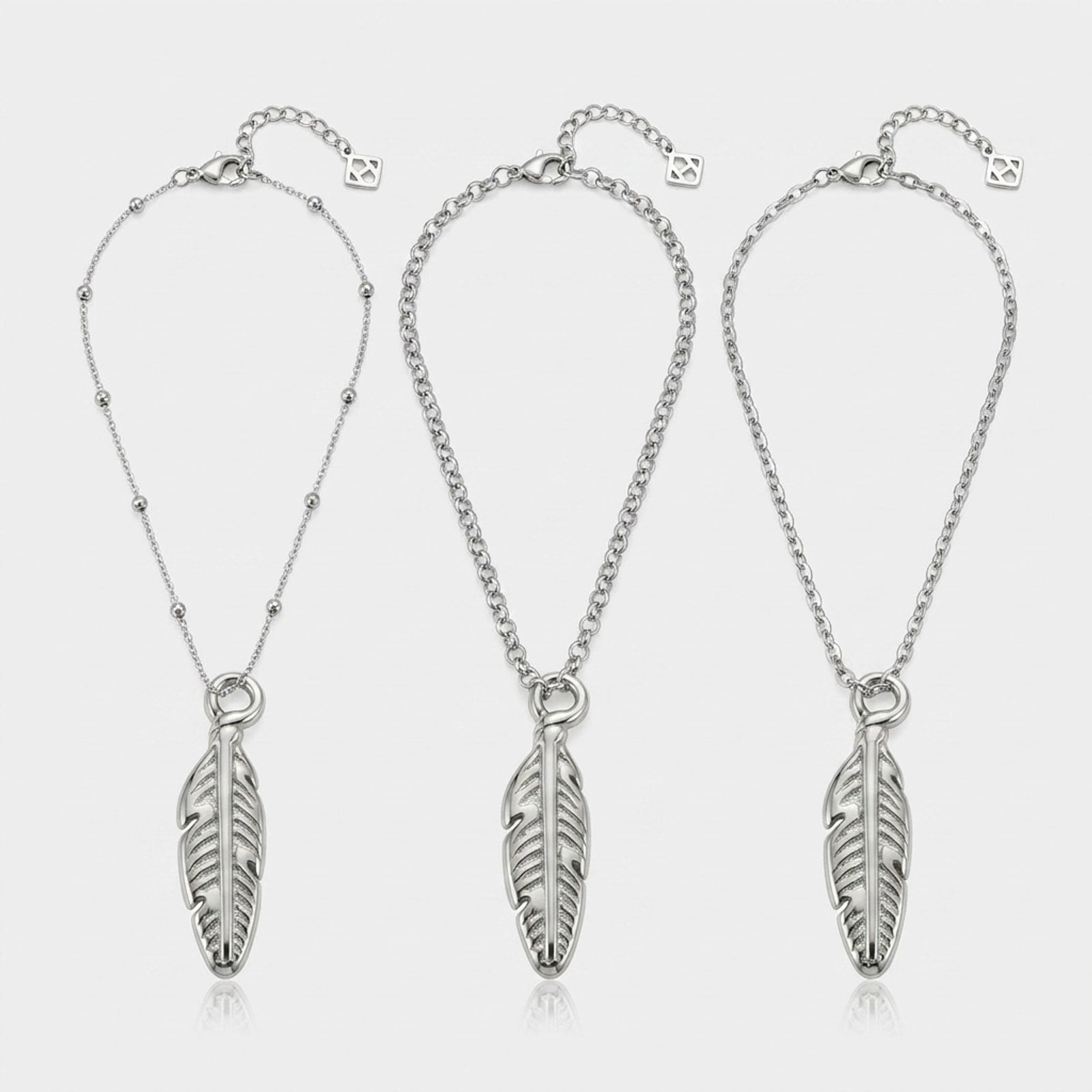 Feather Charm Necklace & Bracelet