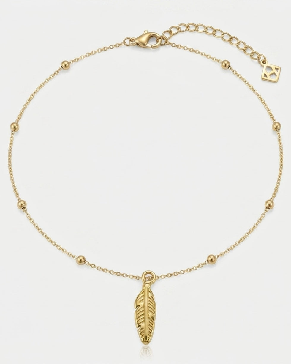 Feather Charm Necklace & Bracelet
