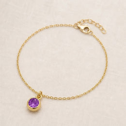 February Birthstone Bracelet | Amethyst, Gold & Silver