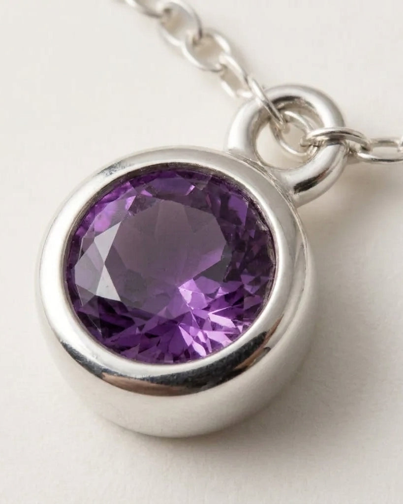 February Birthstone Bracelet | Amethyst, Gold & Silver