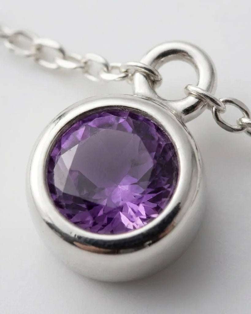 February Birthstone Necklace | Amethyst, Gold & Silver