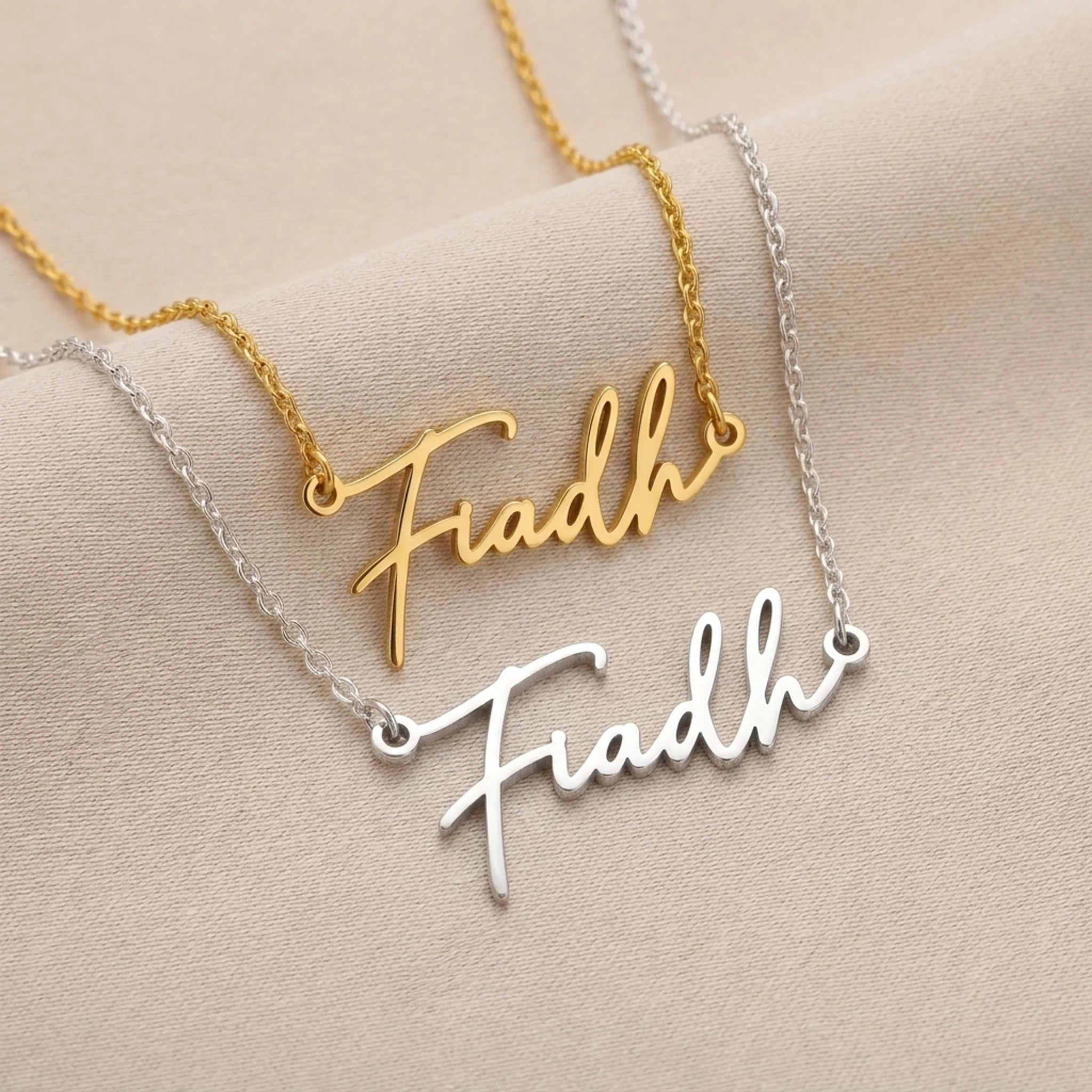 Fiadh Name Necklace | 18ct Gold, Silver & Vermeil | Ready to Ship