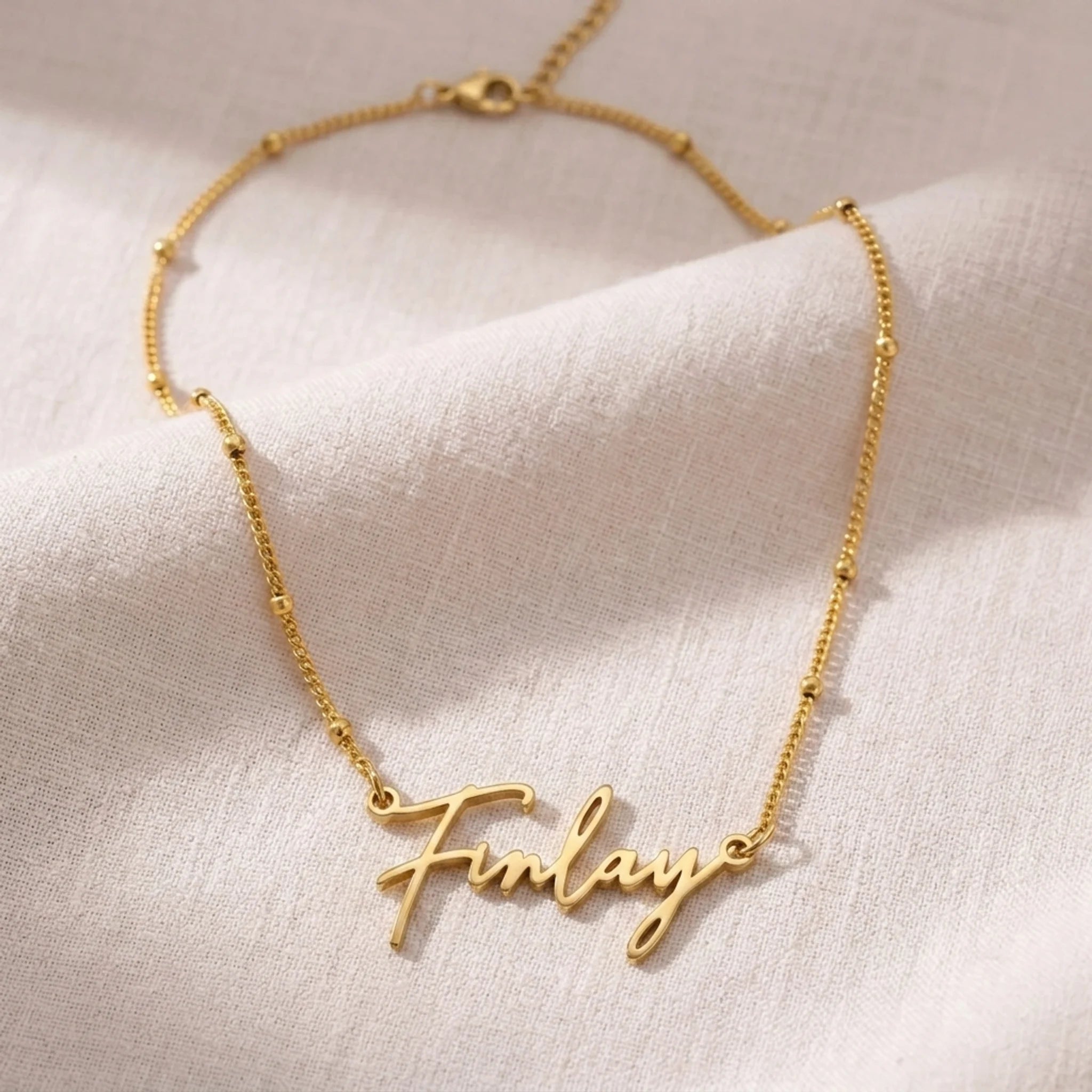 Finlay Name Necklace | 18ct Gold, Silver & Vermeil | Ready to Ship